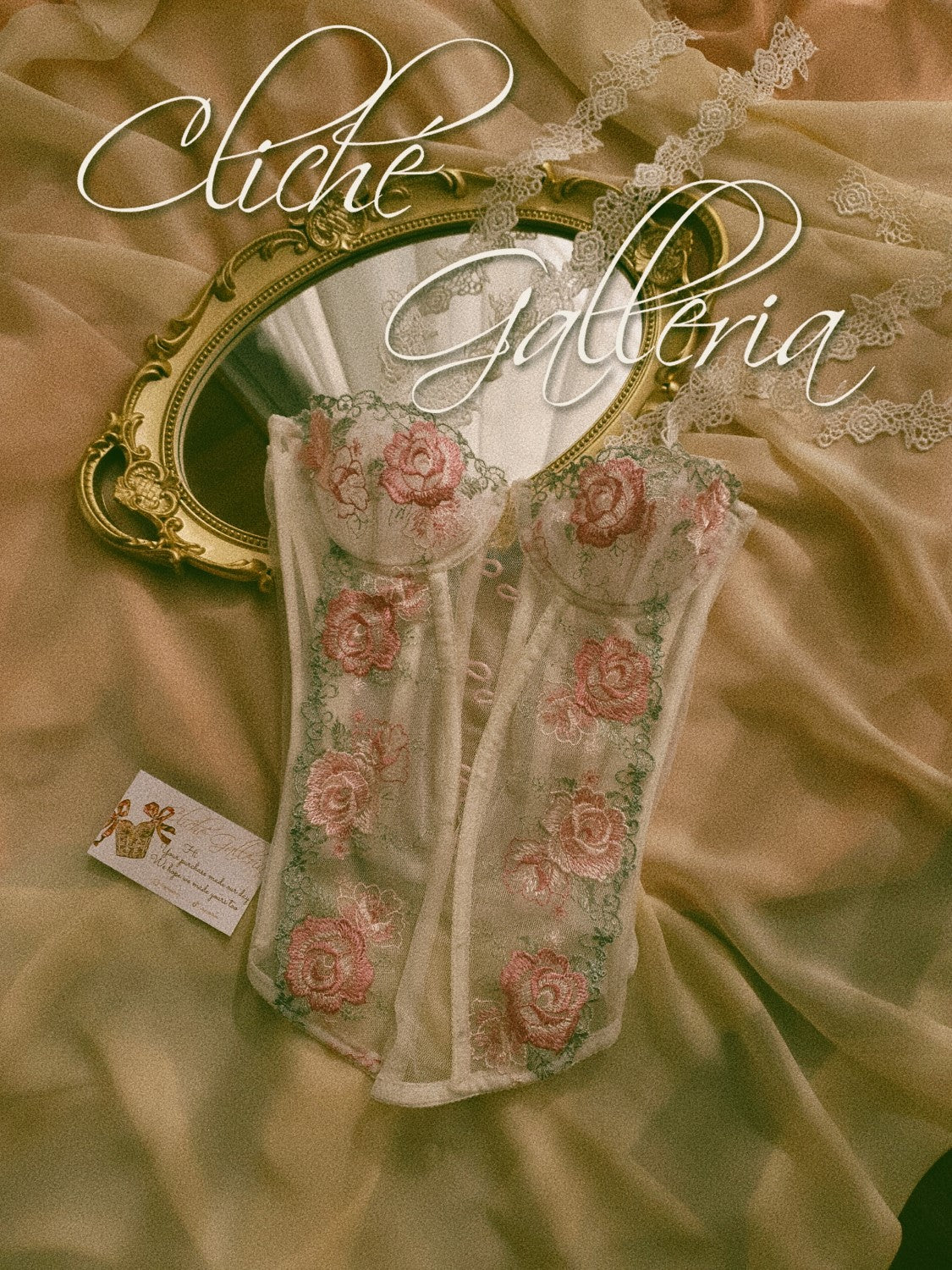 Evelyn - Watermelon Rose Lace Bustier