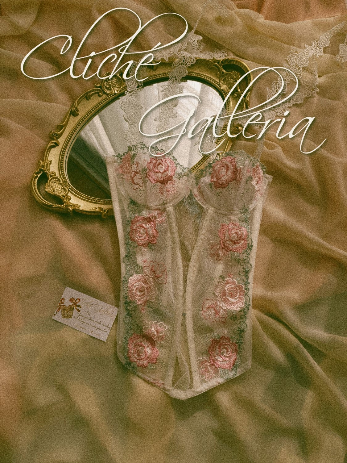 Evelyn - Watermelon Rose Lace Bustier