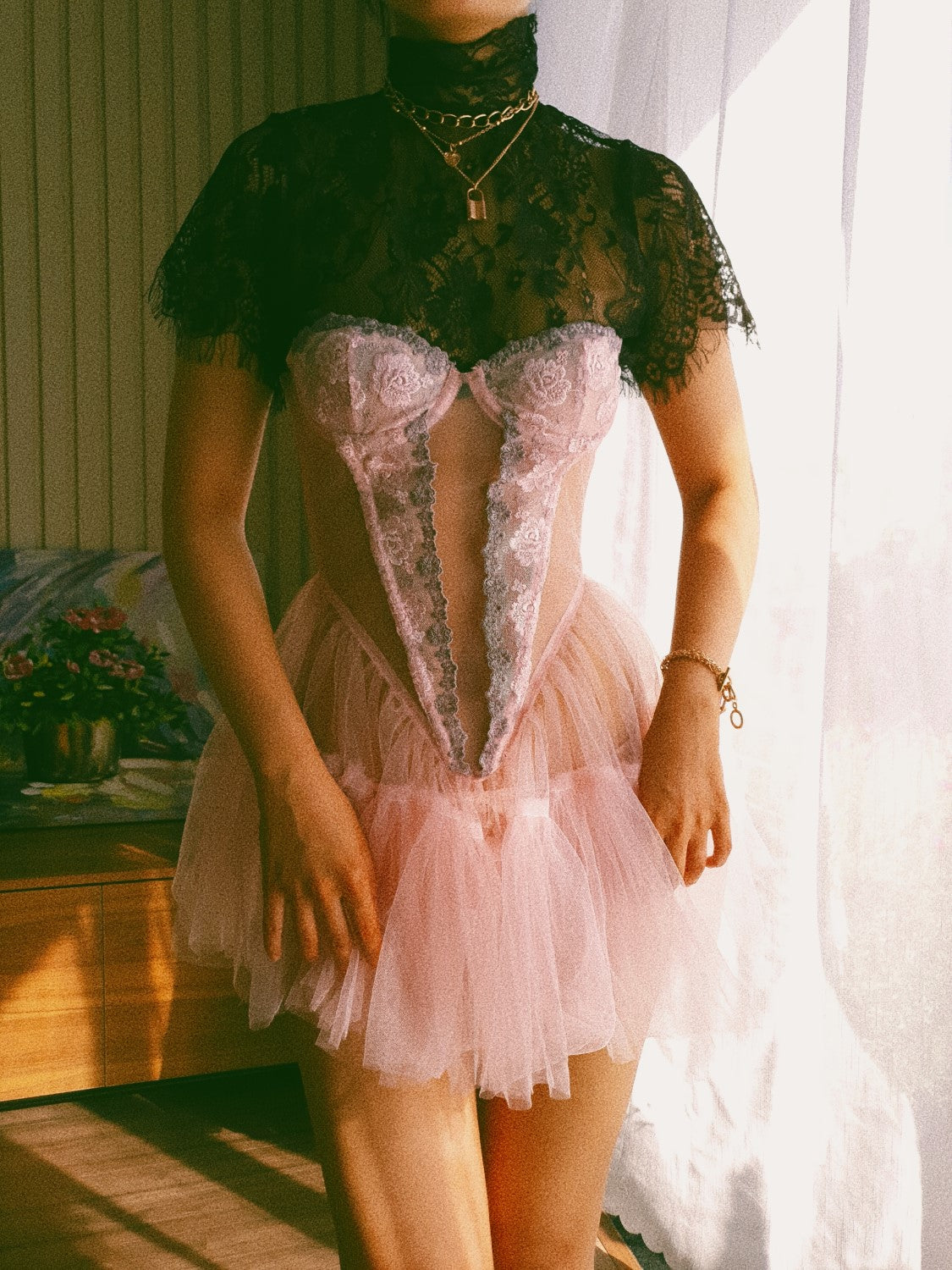 Vera - Rose Quartz Tulle Bustier Dress