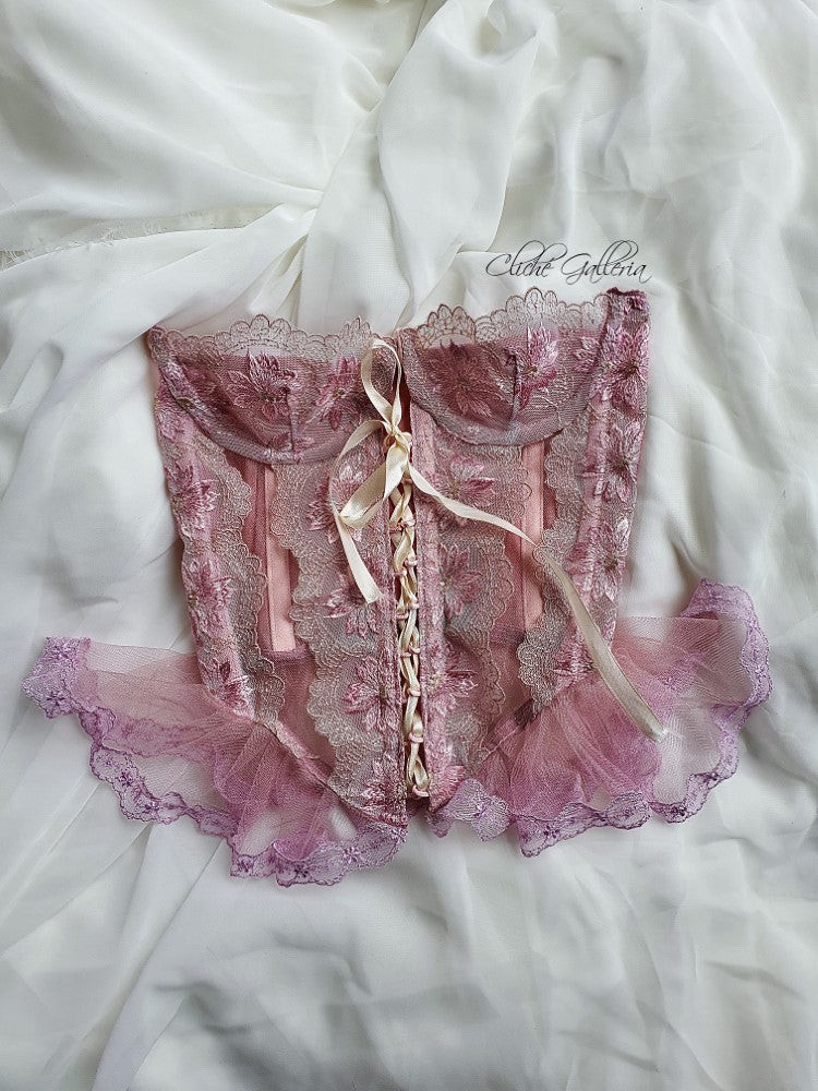 Seraphina - Lilac Daisy Lace Bustier