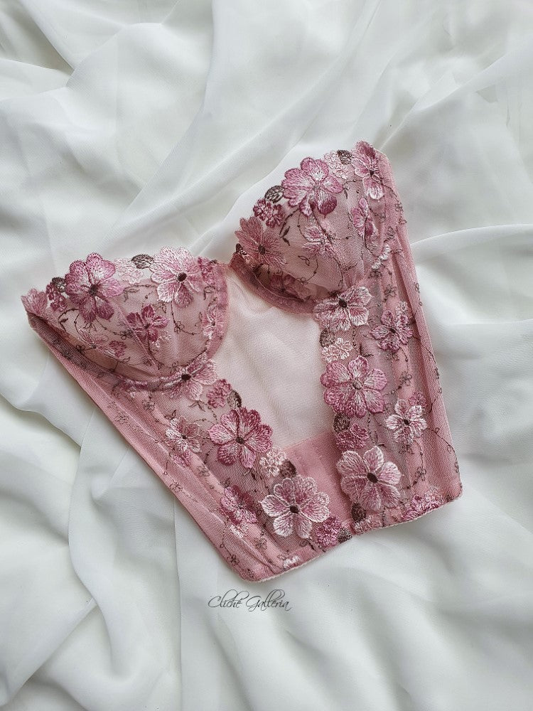 Polly - Pastel Pink Periwinkle Bustier