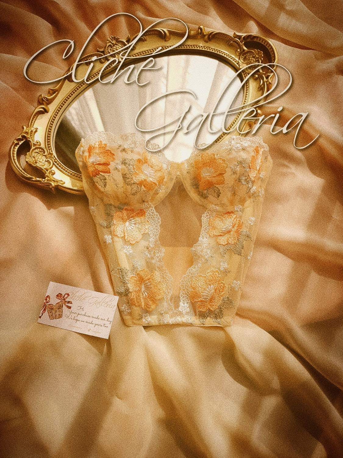 Sabrina - Golden Rose Lace Bustier