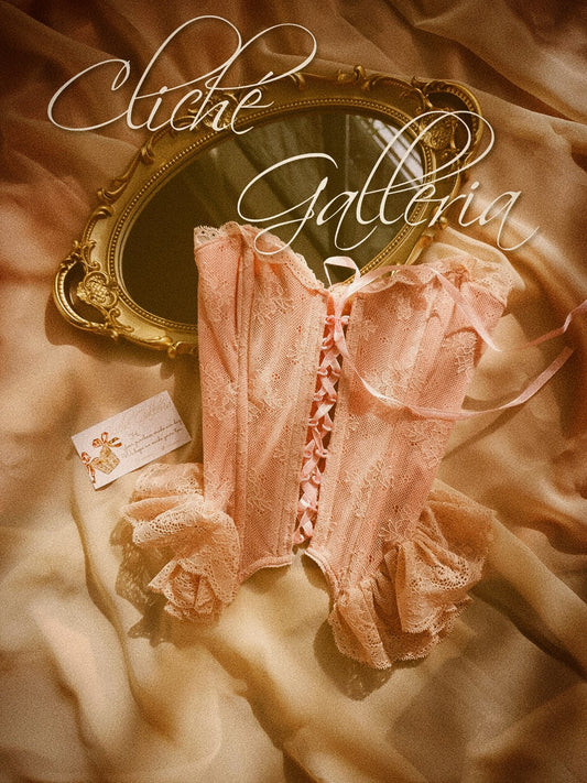 Minnie - Mauvelous Poppy Lace Velvet Bustier