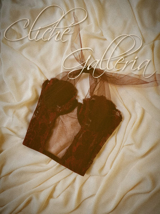 Isadora - Burgundy Cosmos Flower Lace Bustier