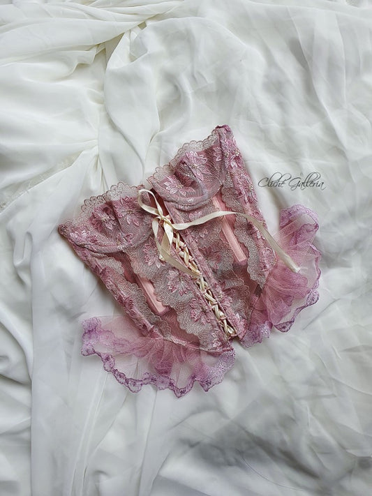 Seraphina - Lilac Daisy Lace Bustier