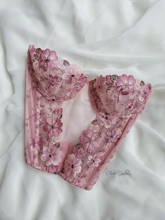 Polly - Pastel Pink Periwinkle Bustier