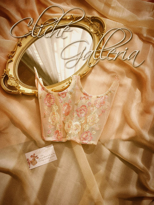 Ciara - Glossy Butter Rose Lace Underbust